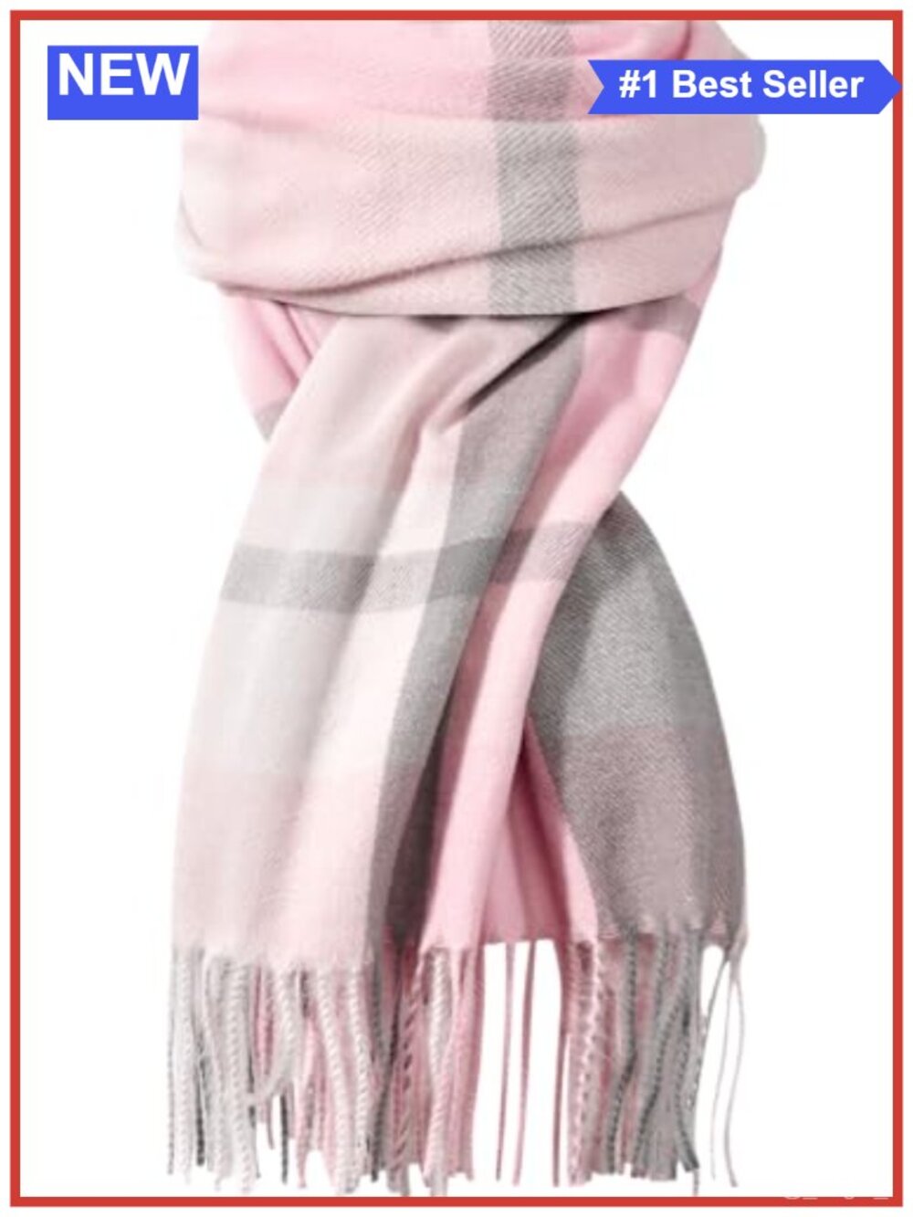 Winter Plaid Oversized Blanket Scarf Shawl Wrap Tassel